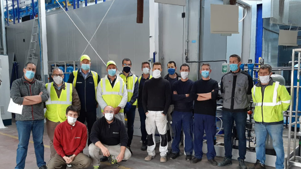 Installation de poudrage pas à pas