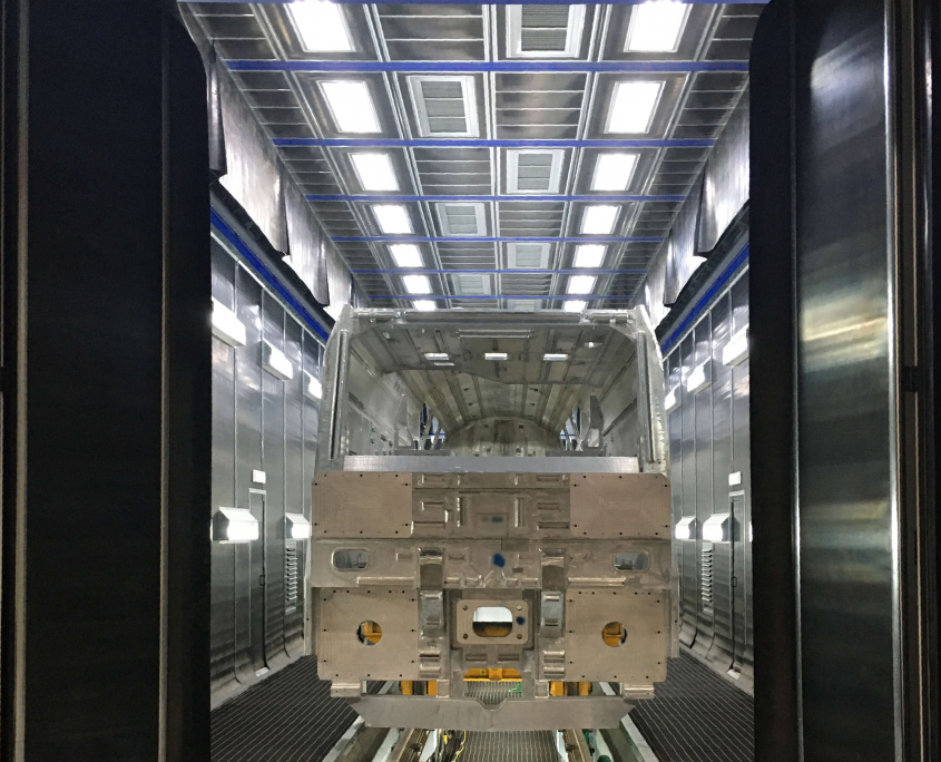 Railway shotblasting booth