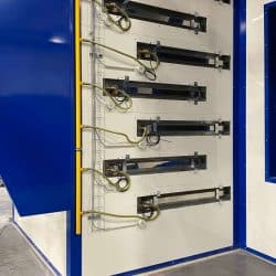 Oven with IR panels for preheating of the pieces