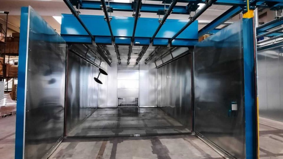 Installation de poudrage de petits lots de différentes tailles en même temps!