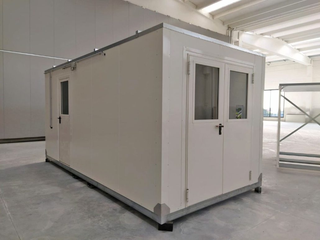 1, 2, 3… 4 moduli di stoccaggio e preparazione vernici monoblocco Eurotherm Eurotherm Storage painting preparation rooms1 1 Eurotherm