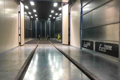 cabina di preparazione ruote ferroviarie Eurotherm