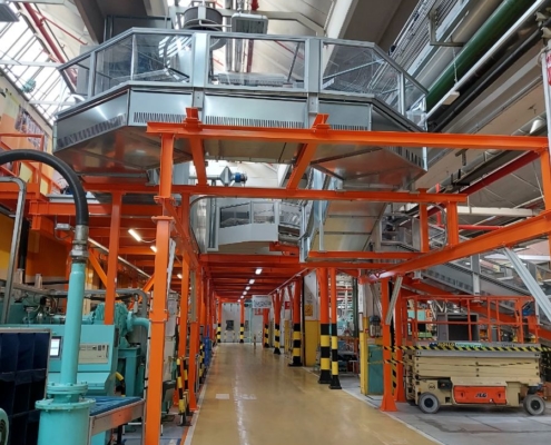 Rails-supporting-structure-for-annealing-oven-and-conveyor-system