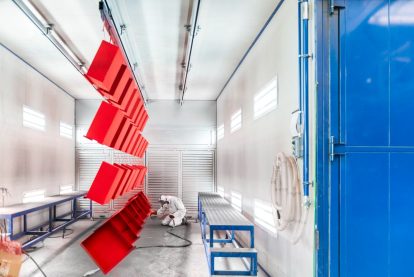 Powder coating booths