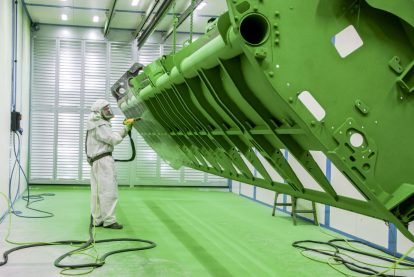 Powder coating surface treatment operator