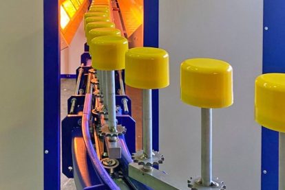 Impianto di verniciatura rotazionale per cosmetica