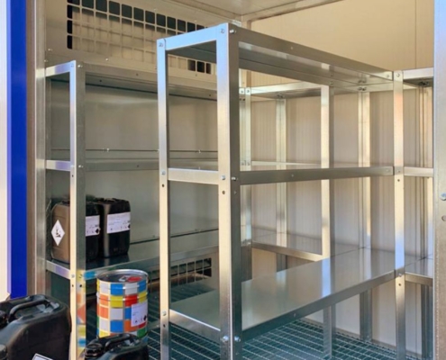 Container di stoccaggio e locali tecnici per preparazione vernici