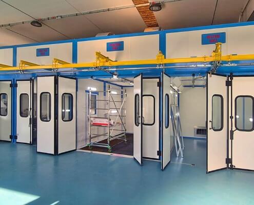 impianto di verniciatura a liquido per settore aerospaziale