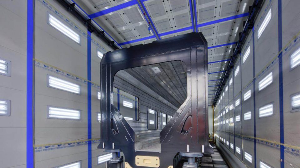 Cabine de sablage pour l&rsquo;industrie ferroviaire