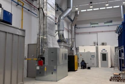 impianto di filtrazione per verniciatura componenti grandi dimensioni Eurotherm