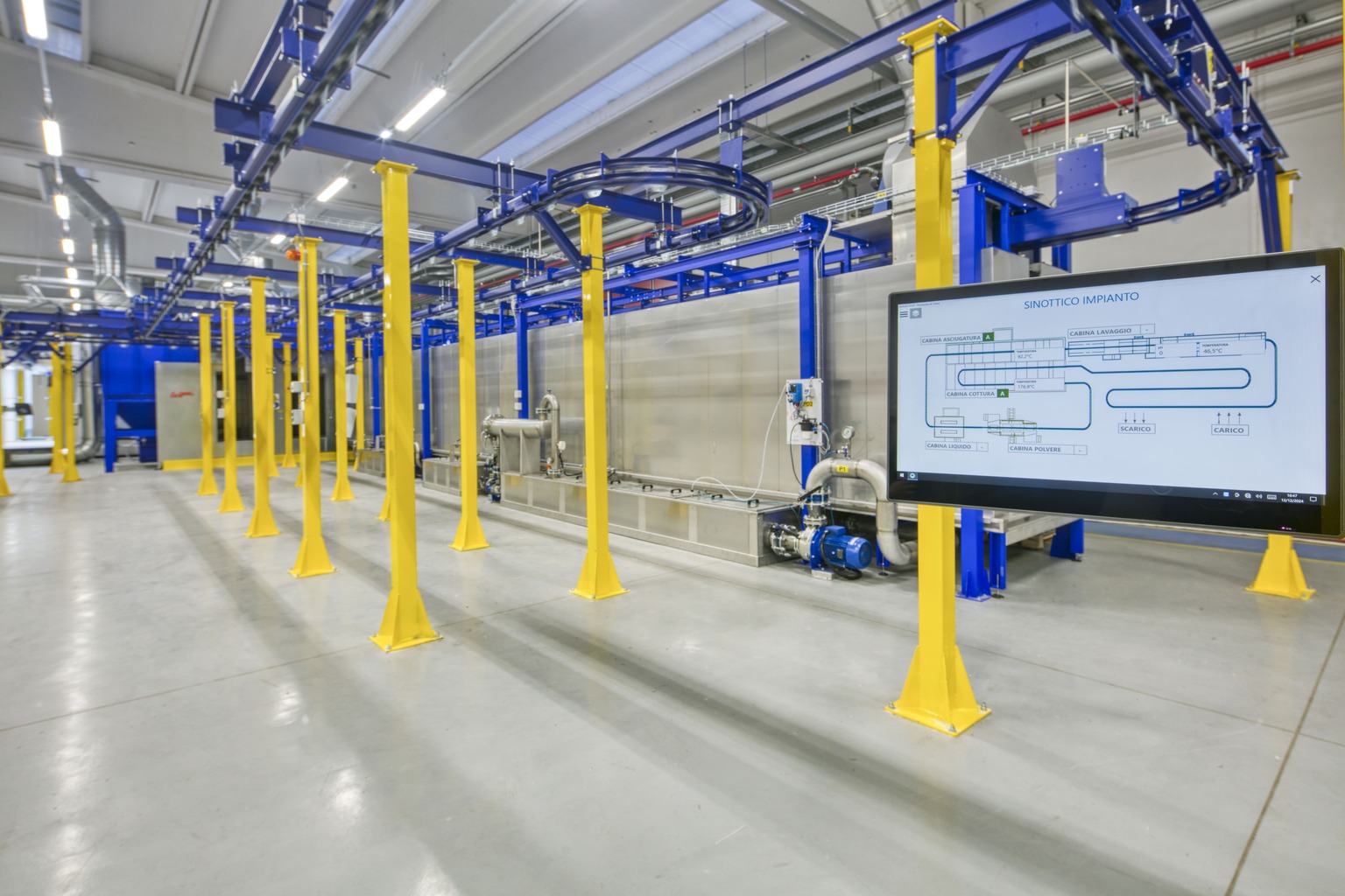 sistema computerizzato impianto di verniciatura industriale Eurotherm Eurotherm